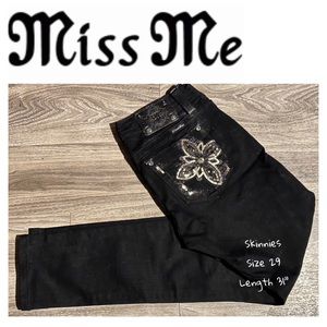 Like NEW Black MISS ME Embellished Skinny Jeans Size 29
